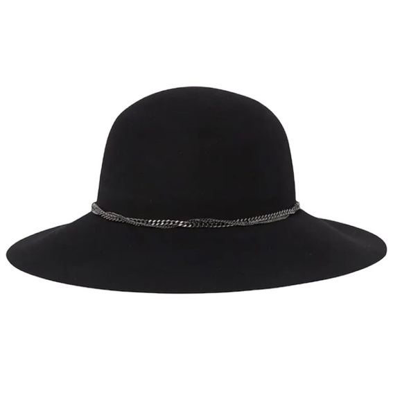 Phenix Accessories - Phenix Curb Chain Trim Floppy Hat. Black, NWT